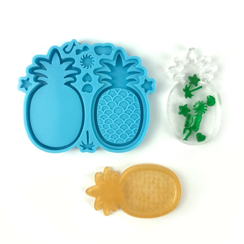 Glitter Quicksand Pineapple Epoxy Resin Mold Handheld Game Shaker Pendant Keychain Silicone Mould DIY Crafts Jewerly Casting Mold Decorations Making Tools