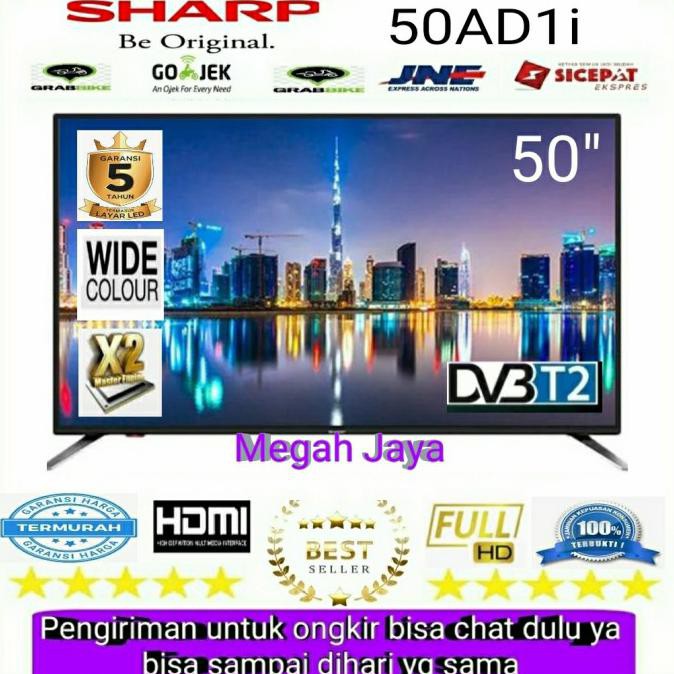 Ready&Siapkirim Sharp 50 Inch Led Tv 50Ad1I Full Hd Dvb-T2 Digital Garansi 5 Th Resmi