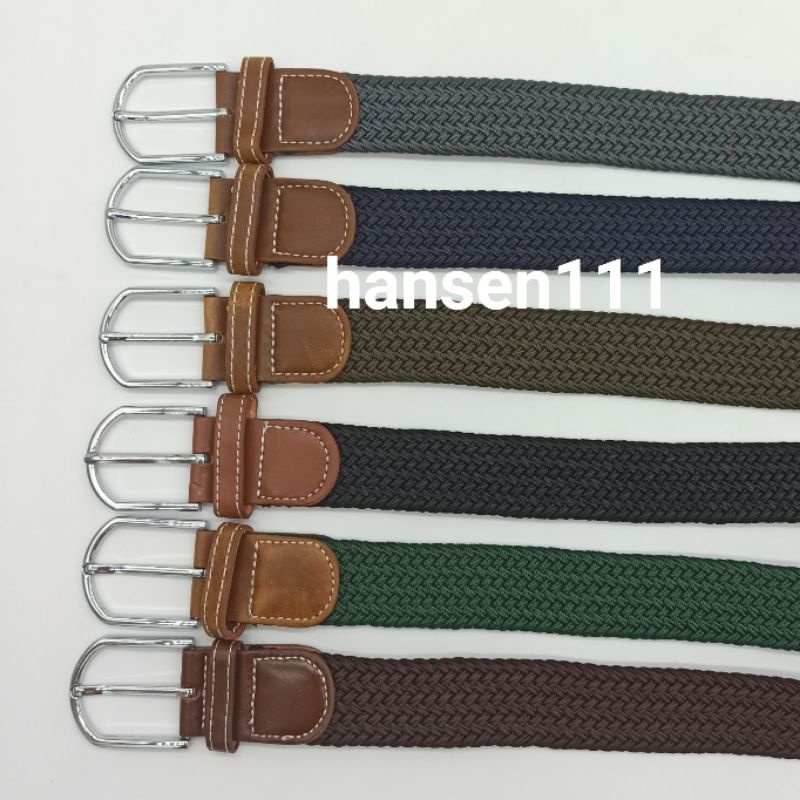 Sabuk gesper tali pinggang karet pria wanita import