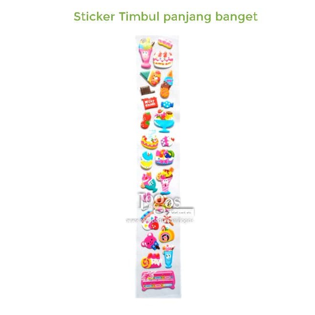 Stiker timbul puff MAKANAN panjang banget sticker bantal food drinks