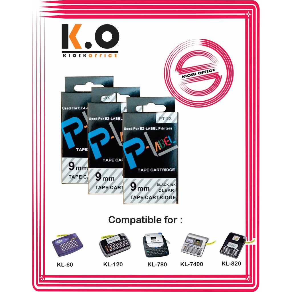 

Pita Label Tape Printer Casio 9mm Warna Clear