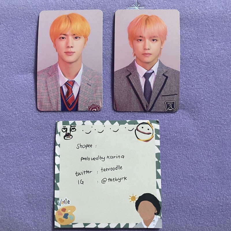 BTS Official Photocard Taehyung Jin Answer L Osis PC V Seokjin