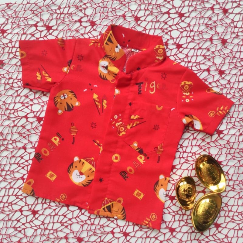 Kemeja Harimau Tiger cny qipao cheongsam Imlek Sincia Anak Laki Laki