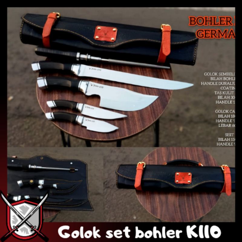 PISAU SET BOHLER PREMIUM SEMBELIH CACAH TULANG SESET KULIT SUPER TAJAM
