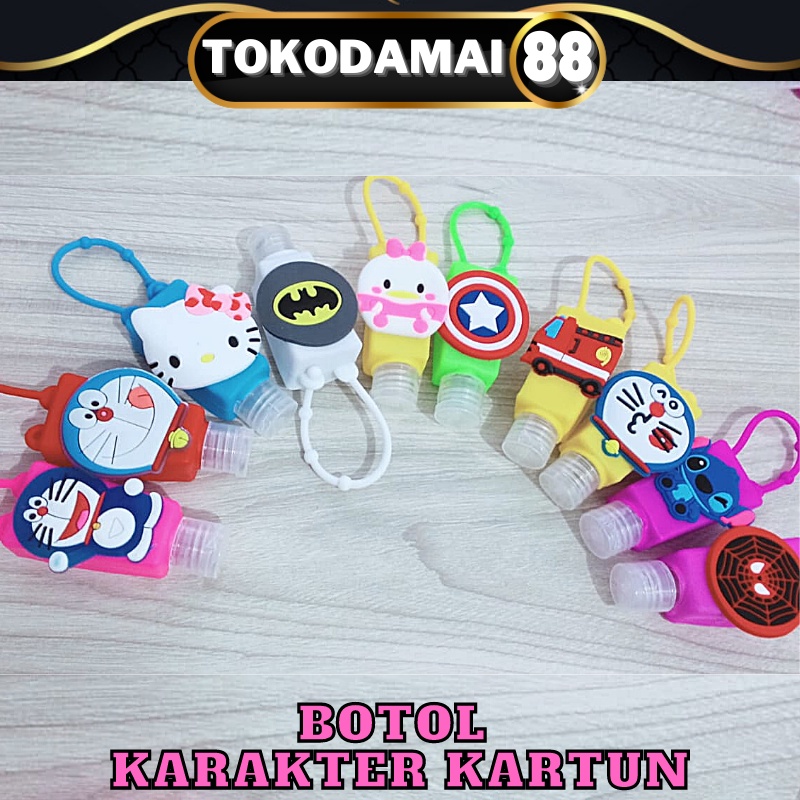 Botol Hand Sanitizer KPOP BTS BT21 Cartoon / Holder With Empty Bottle / Gantungan