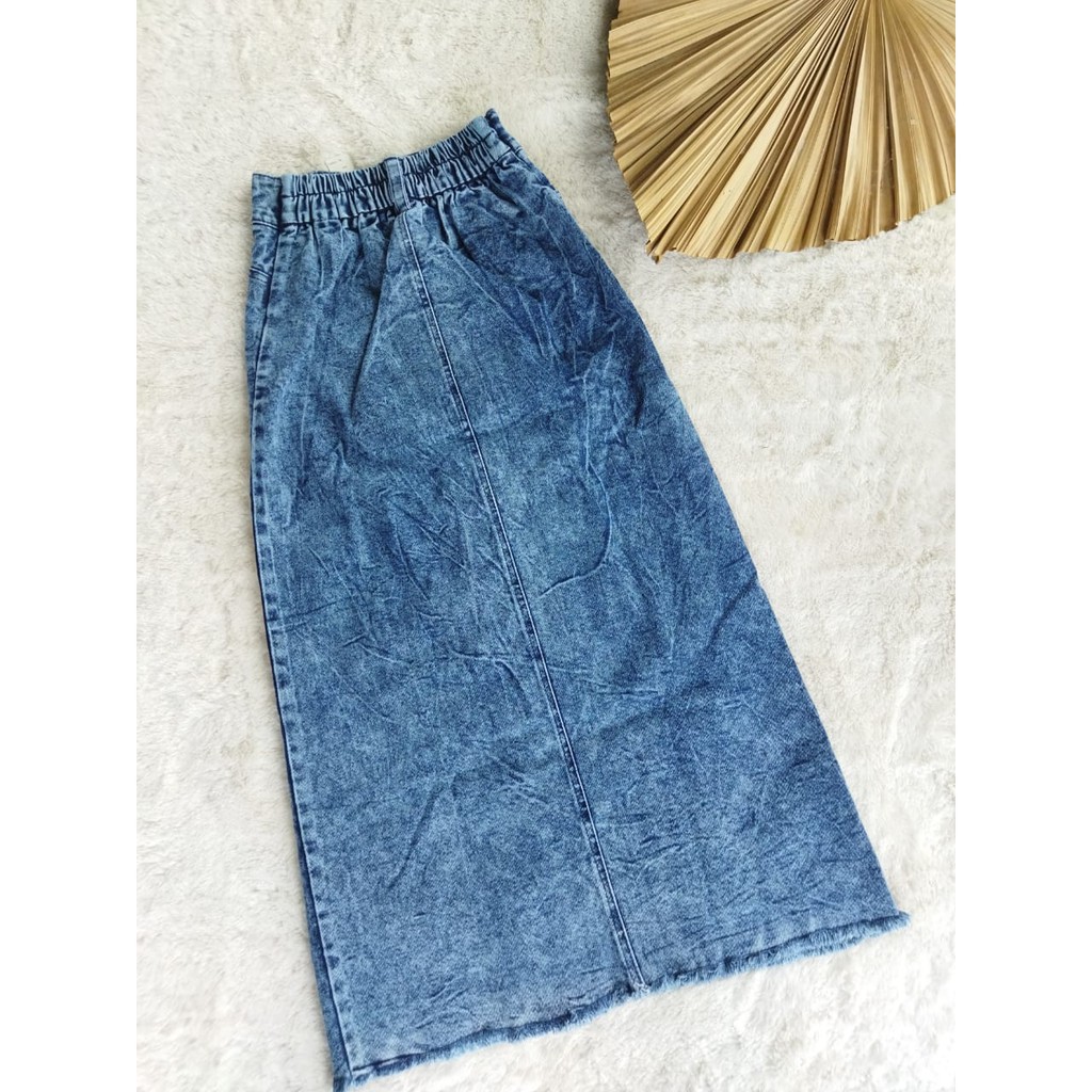 Sania #039 Rok Jeans Span Panjang Warna Snow Variasi Kancing Rawis Fit L-XXL/Kirei Fashion Jeans-7