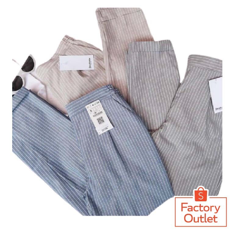  1KG MUAT 6PCS VARIOUS PANTS CELANA KATUN GARIS GARIS  
