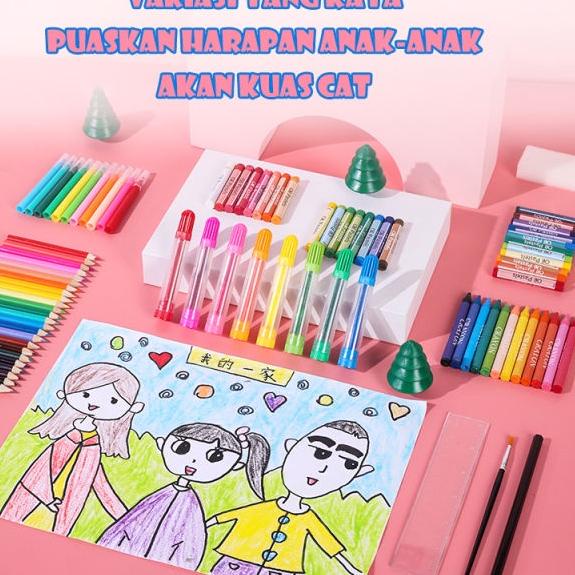 

️✔️✔️ ART SET CRAYON 208pcs PENSIL WARNA Crayon set Warna Pensil Krayon (Alat Menggambar atau Mewarnai) Hadiah Souvernir Kado Ulang Tahun murah