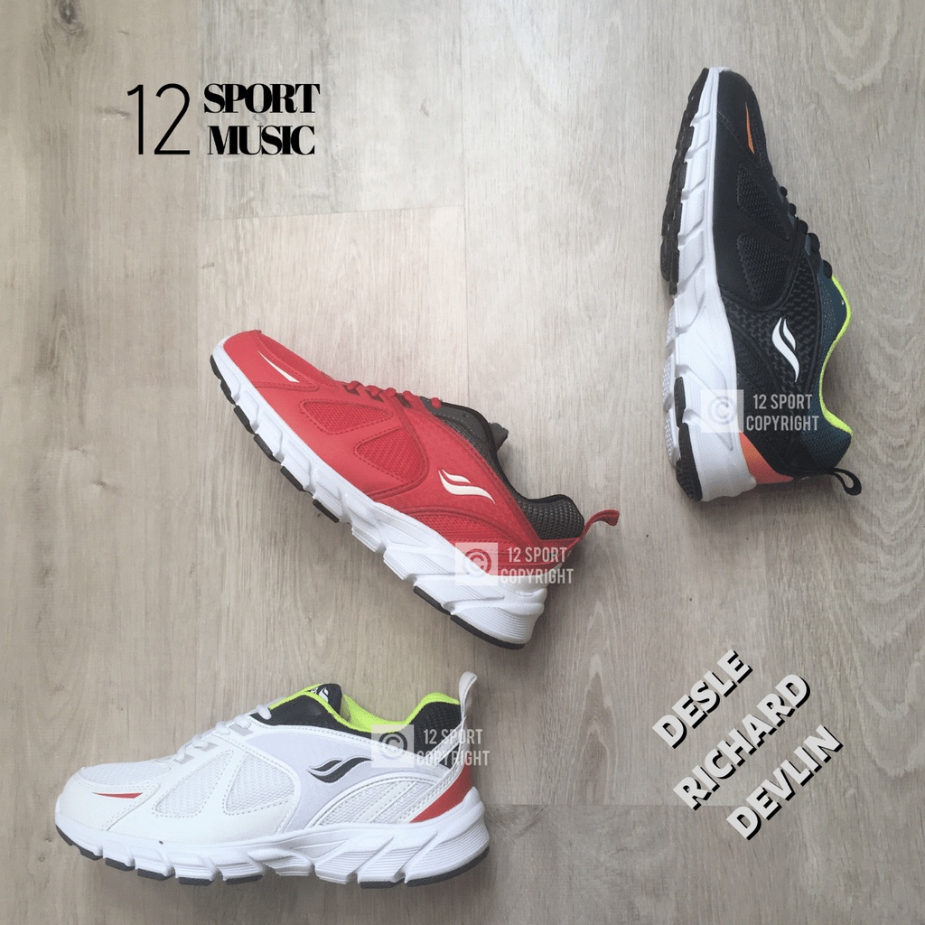 12 SPORT - Sepatu Lari Desle Richard Devlin 100% Original Sepatu Running Rubber Mesh Ringan Tidak Li
