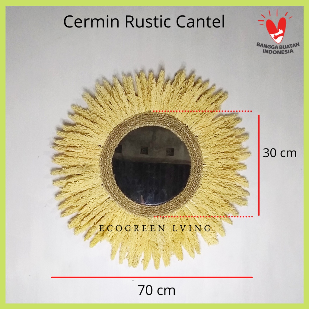 Home Decor Cermin Bunga Cantel / Walldecor Rayung Cantel / Deco Rustic Diameter 70 cm Natural view