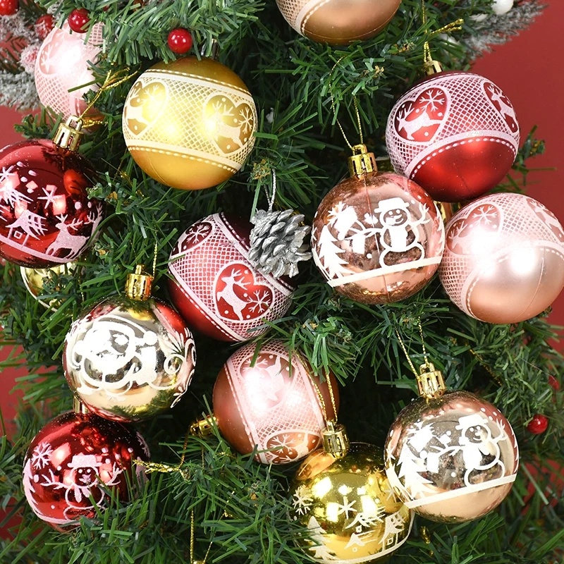 Christmas Home Decoration Products / 9 Balls/Box Christmas Painted Balls / Christmas Ornaments For Xmas Tree / Christmas Tree Decorations / Christmas Tree Decorative Pendant