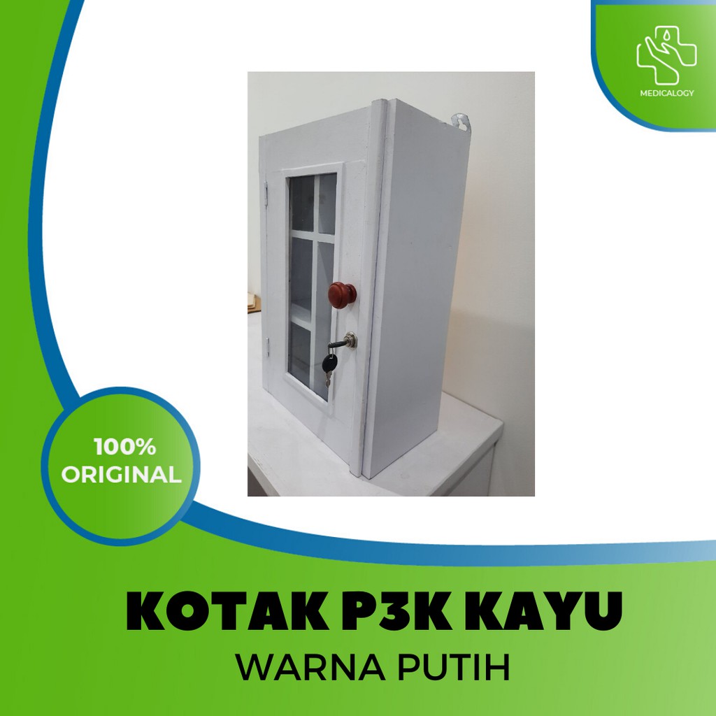 KOTAK P3K KAYU WARNA PUTIH - RESPONDX
