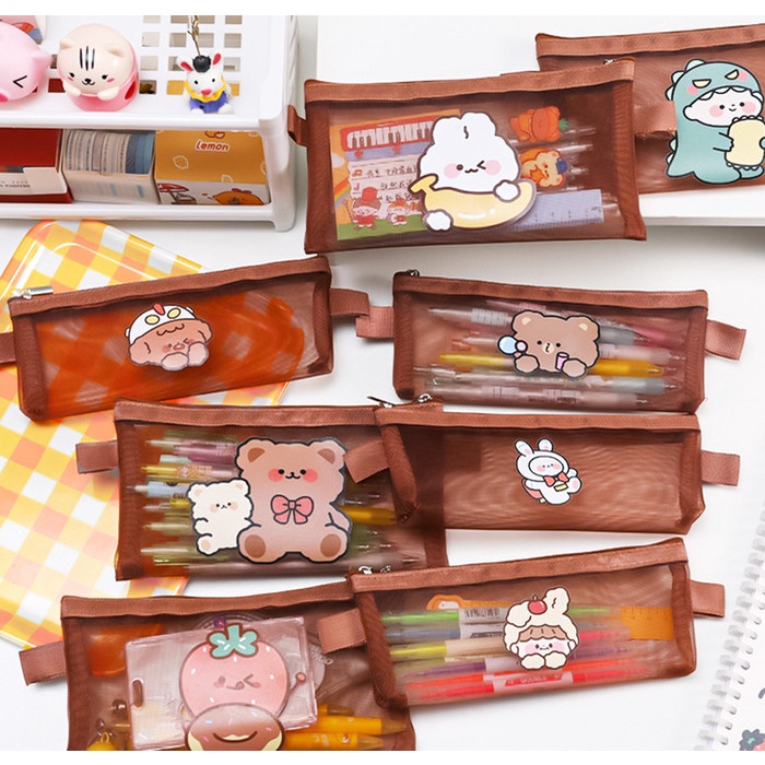 

Cantik Dompet Pensil Simple Brown Mocha Karakter Diskon