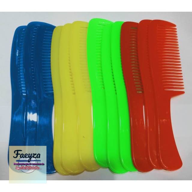 Sisir gagang warna warni isi 12 pcs grosir