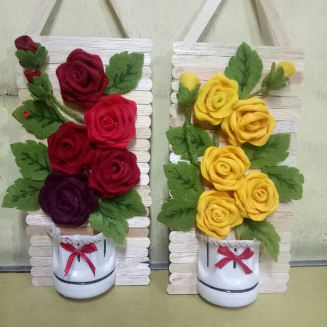 Hiasan Dinding Bunga Flanel
