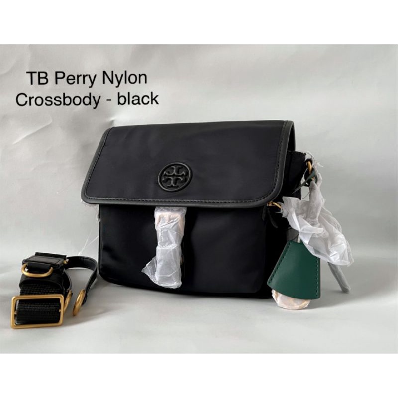 Tas Tory Burch Pipper Nylon Crossbody Black New Original