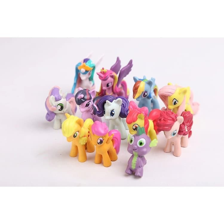 Set Pajangan Figur Kuda Poni / Littlepony 1 set isi 12