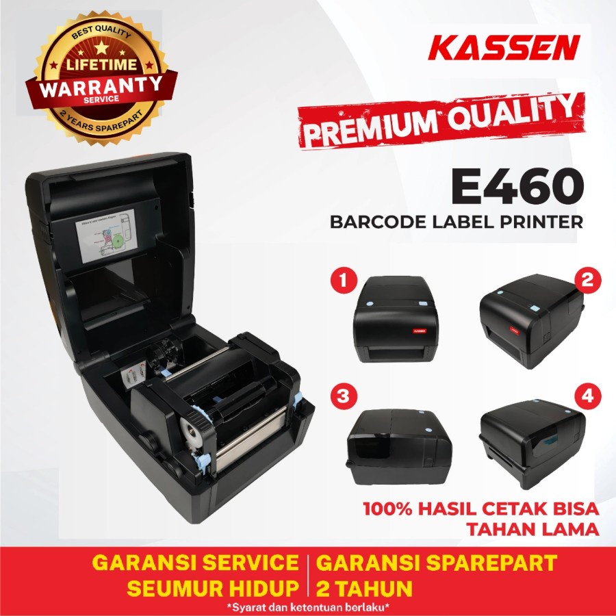 KASSEN E460 PRINTER 2IN1 PRINTER TRANSFER THERMAL &amp; DIRECT THERMAL LABEL