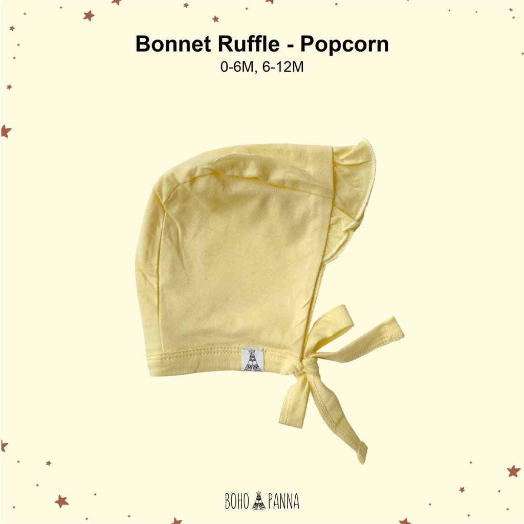 BONET RUFFLE TOPI ANAK BAYI BOHO BABY SURABAYABABY-Popcorn