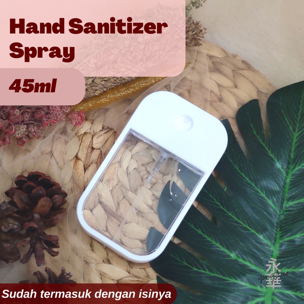 Hand Sanitizer Kemasan Botol Gantung Kotak Spray 45ml Portable Square Hand Sanitizer Aroma Parfum Segar Harum Wangi BONUS ISINYA!