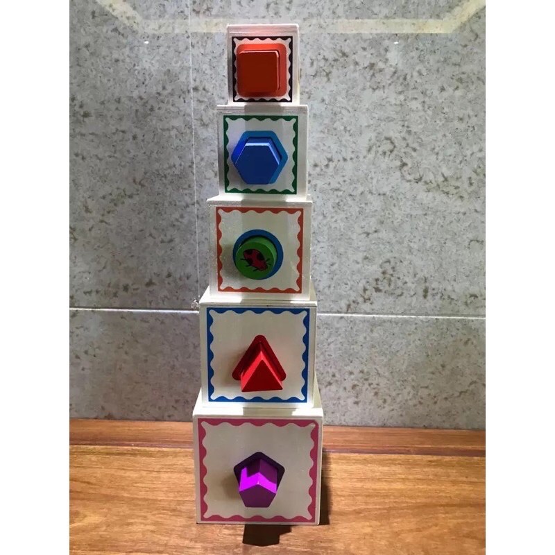 wooden stacking boxes - mainan susun kotak - mainan edukasi anak - kado anak - hadiah anak