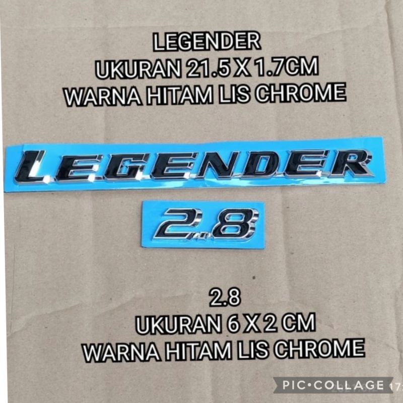 emblem tulisan LEGENDER + 2.8 dibagasi blk  LEGENDER 2.8 fortuner versi thailand