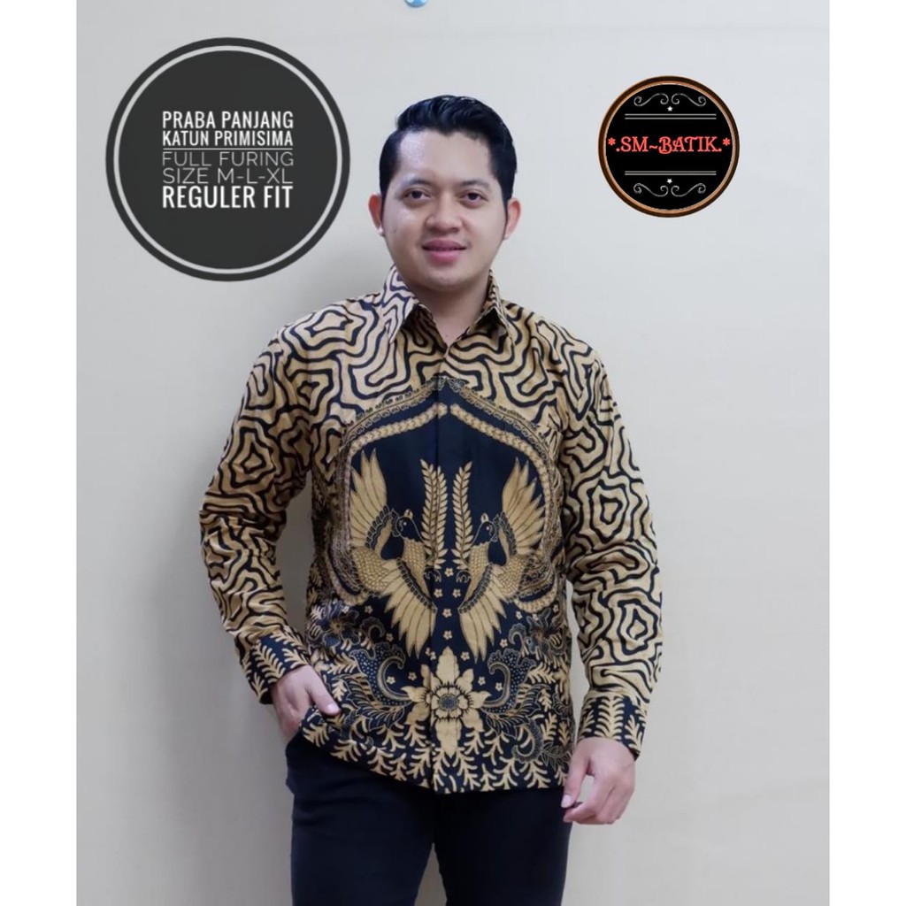 Praba kemeja batik pria modern asli solo atasan batik by sm