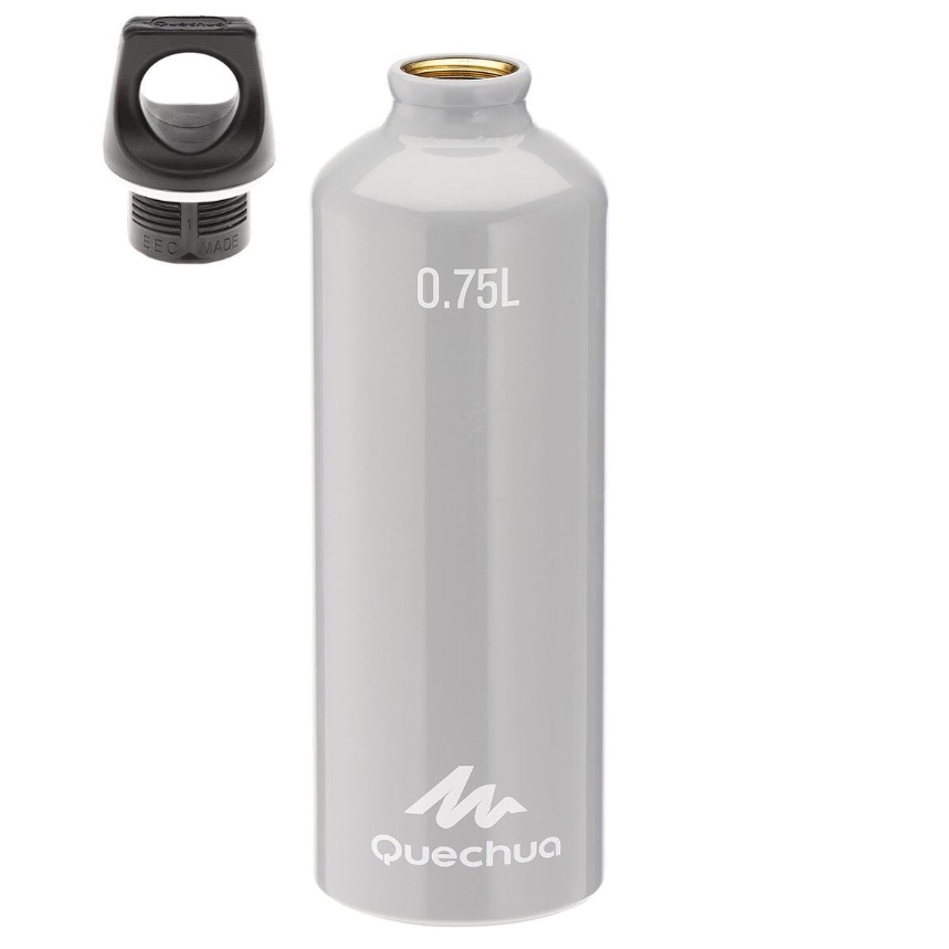 QUECHUA Botol Minum 0.75L Aluminium Kokoh Hiking