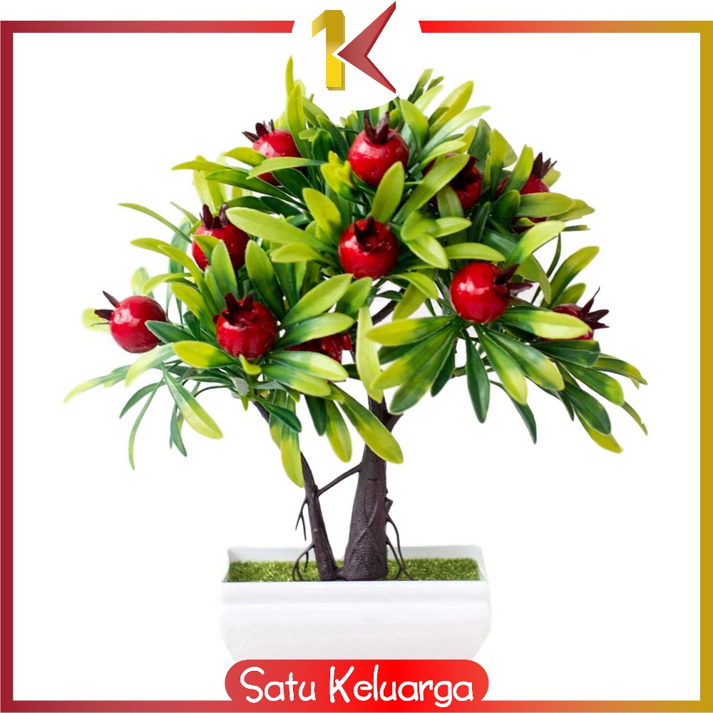 SK-C170 Ornamen Pot Buah Tanaman Hias Plastik Murah Bunga Hiasan Dekorasi Rumah Artificial Plant-Ornamen - Delima