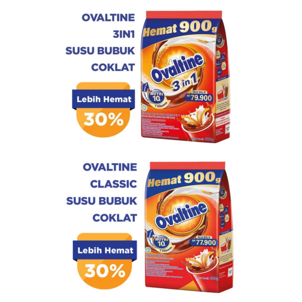 

Ovaltine 3 in 1 Pouch 900gr Susu Bubuk Coklat Malt 3in1 Susu Bubuk ovaltine classic Ovaltine classic 900gr susu bubuk coklat cokelat