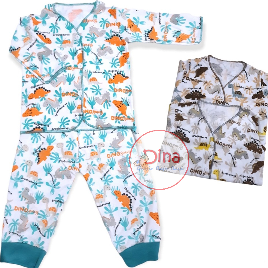 baju bayi setelan MOTIF DINO PANJANG