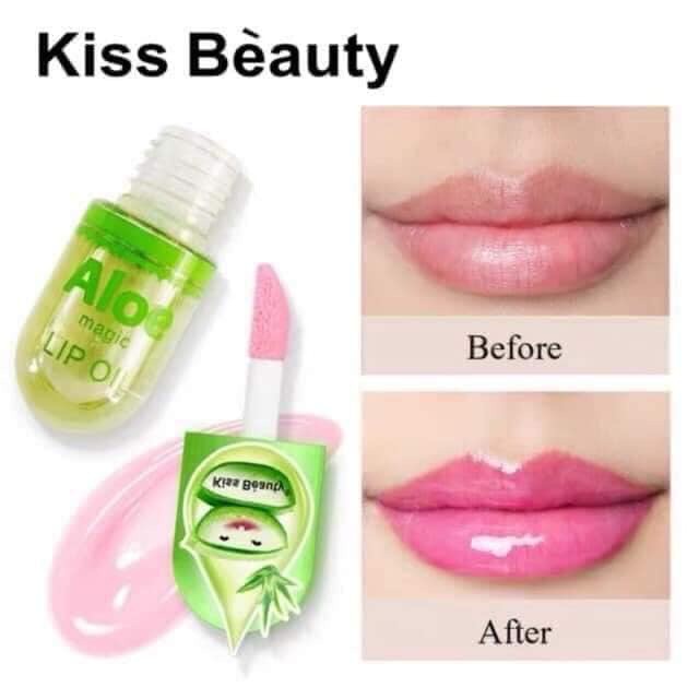 Lip Gloss Kiss Beauty Peach Magic Aloe Vera Lip Oil Mini 70242-03 Lipgloss