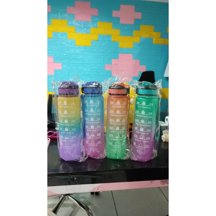 Botol Air Minum Motivasi 1 Liter  kode1000 - Botol Minum Viral  1000ml