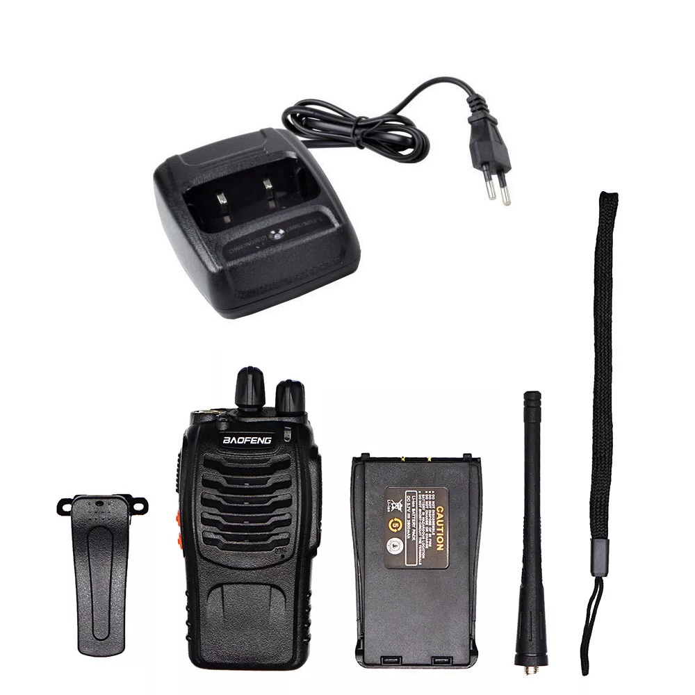 Baofeng BF888s bf888s 888s 6pcs handy talky walkie talkie perangkat outdoor radio komunikasi dengan senter UHF 400-470MHz 3000mAh + Earset [Earphone]