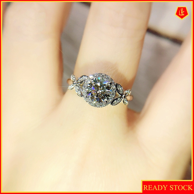 [Ready Stock]Special-Interest Design Moissanite Pt950 Fairy Butterfly Women's Ring