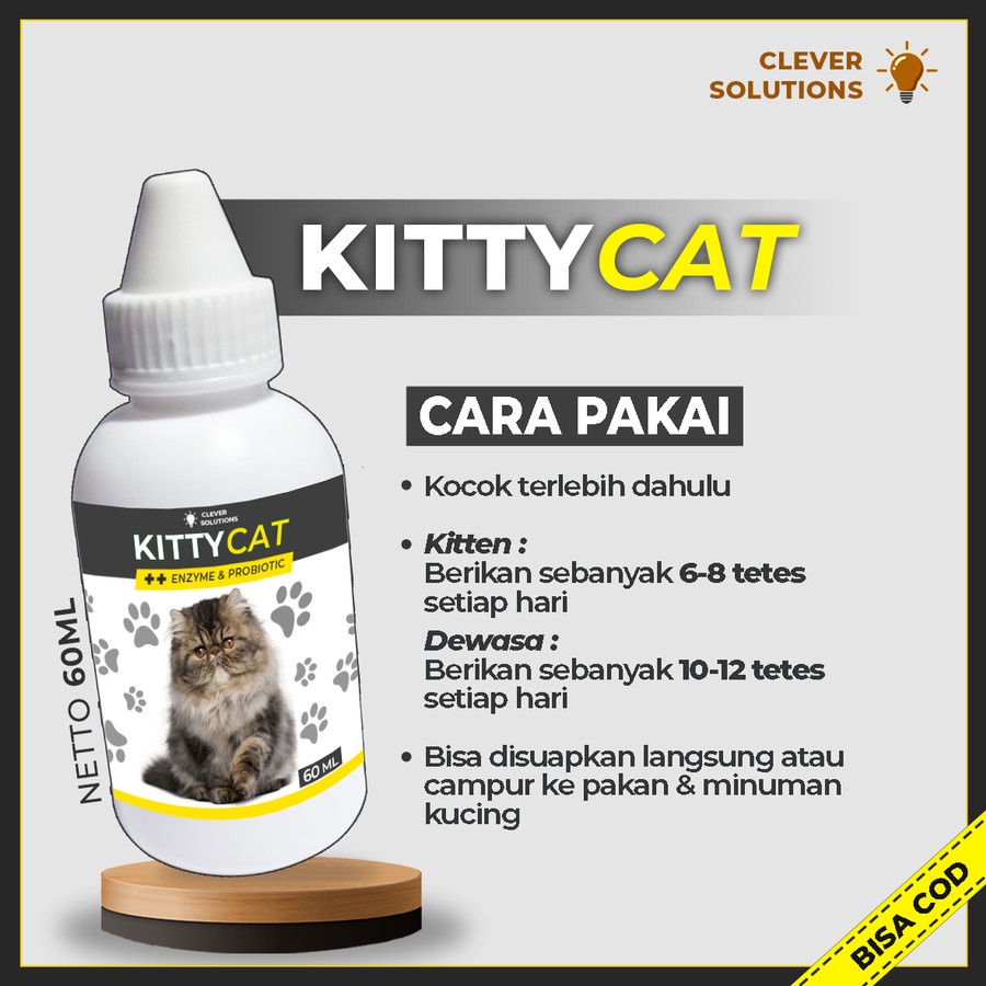 KITTY CAT Vitamin Penumbuh Bulu Kucing Pelebat Bulu Vitamin Kucing anti Rontok Bulu Kucing