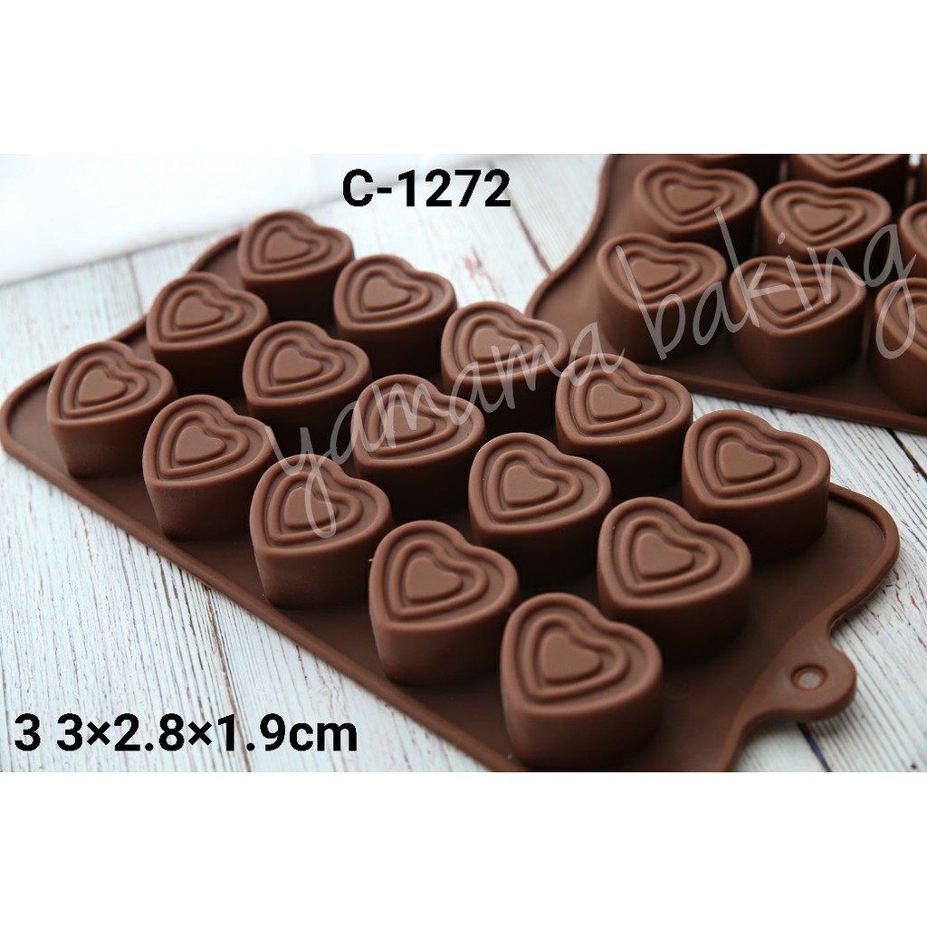 C 1272 Cetakan Silikon Silicon Coklat Valentine Truffle Hati Love