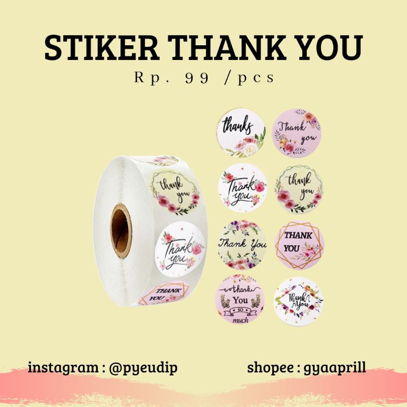 

STICKER THANK YOU / STIKER TERIMAKASIH / STIKER BULAT THANK YOU