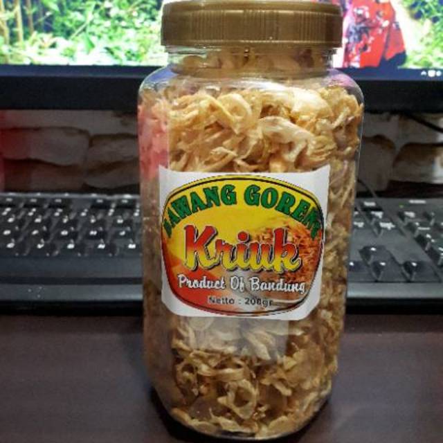 

Bawang Merah goreng kriuk sumenep 200gr/ Bawang MERAH goreng 100% Bawang tanpa campuran tepung