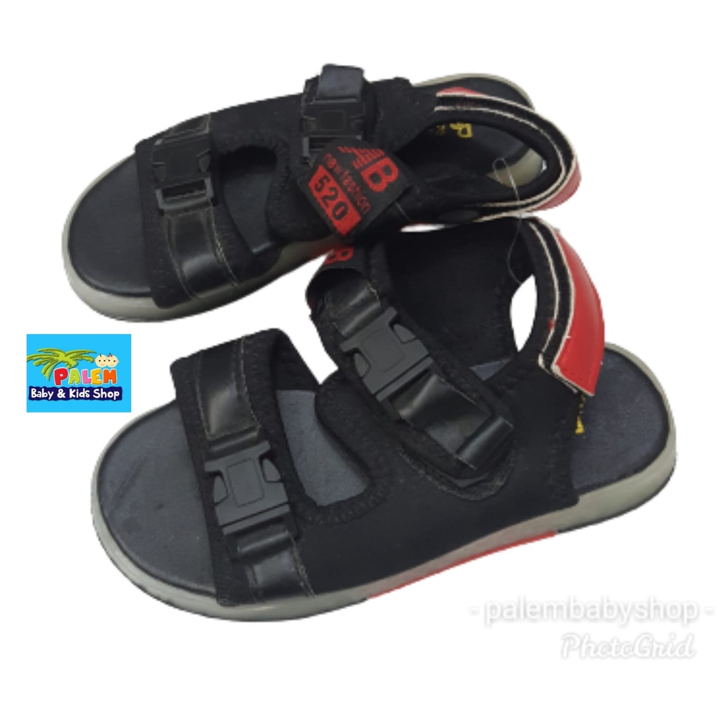 Sandal merah ab velcro simple import/sandal menarik D55C