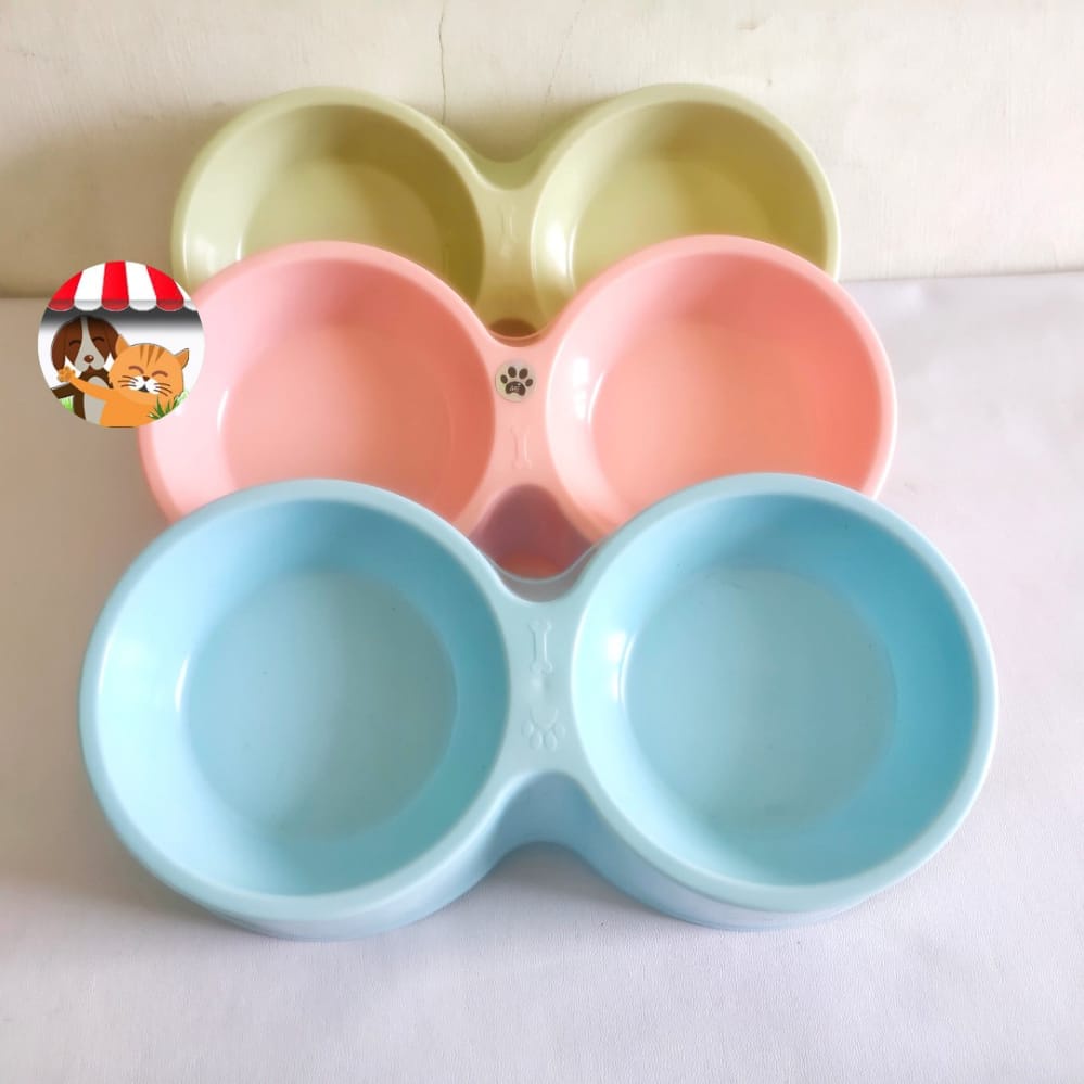 Tempat Makan Minum Kucing Anjing Kelinci Double Emboss Pet Bowl