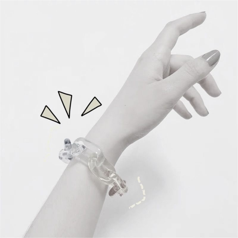 Gelang Rantai Akrilik Transparan Clear White Acrilic Chain Bracelet