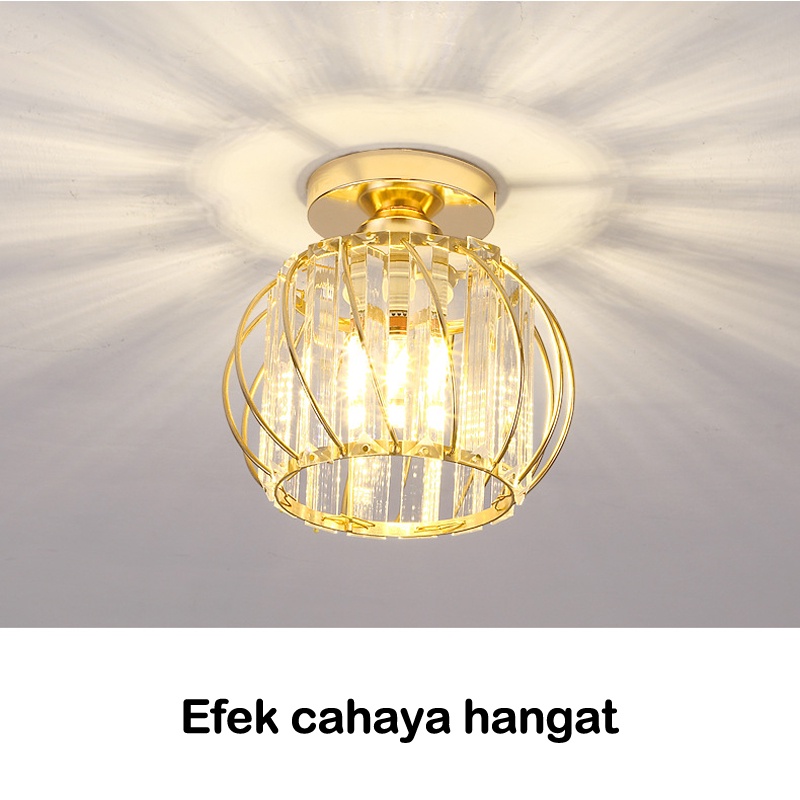 ☑️Garansi&amp;Hadiah☑️Lampu plafon ceiling minimalis kaca Lampu kristal plafon rumah modern 6001(Termasuk bohlam E27 12W)