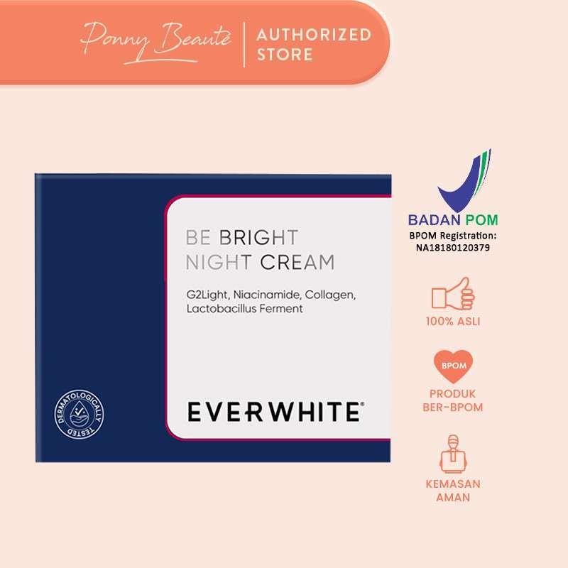 [COD] PAKET EVERWHITE 2in1 Be Bright Day &amp; Night Cream Pagi dan Malam Memutihkan Mencerahkan Melembabnkan l BPOM