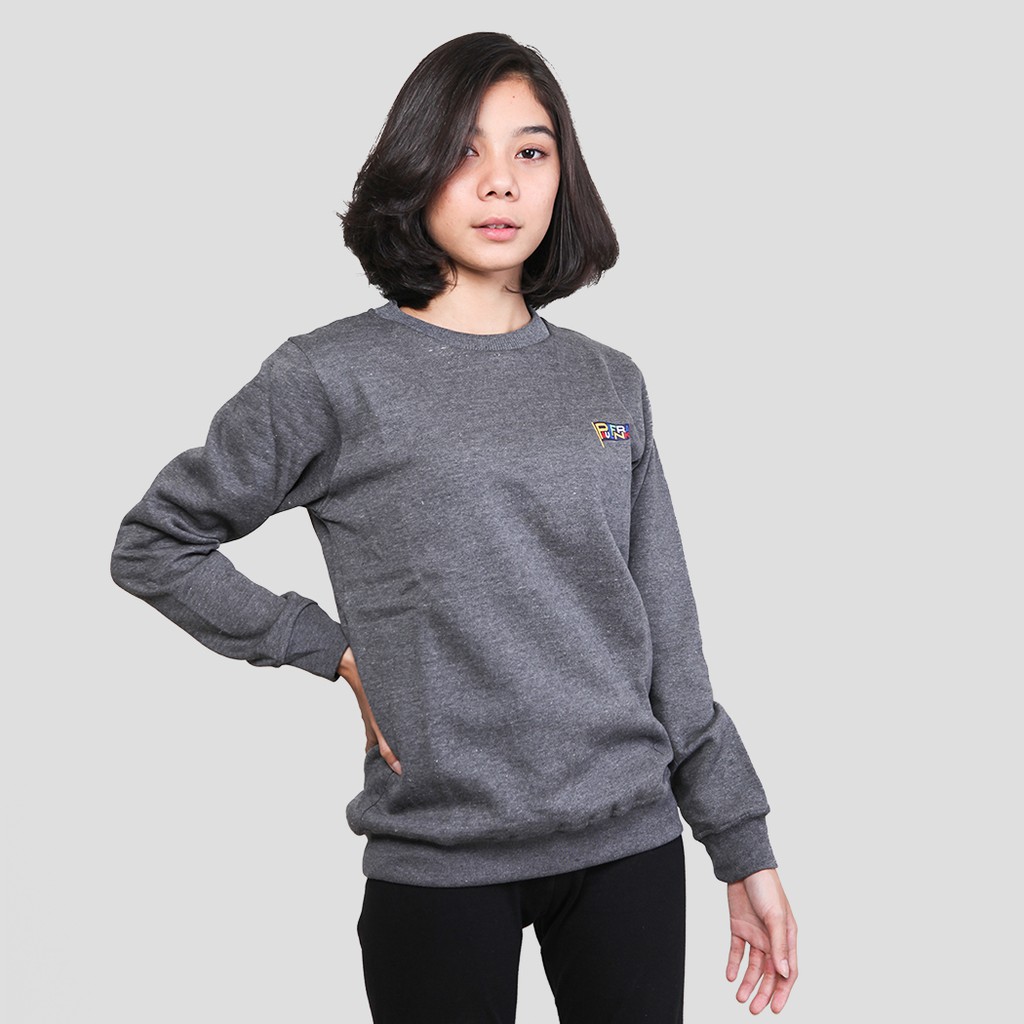 Atasan Wanita Baju Lengan Panjang Paul Frank Flag Sweater Grey