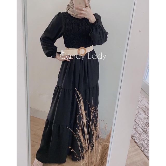 (DBY) GAMIS DIVIRA REMPEL KERUT DAILY BUSUI WANITA DRESS MOSCREPE