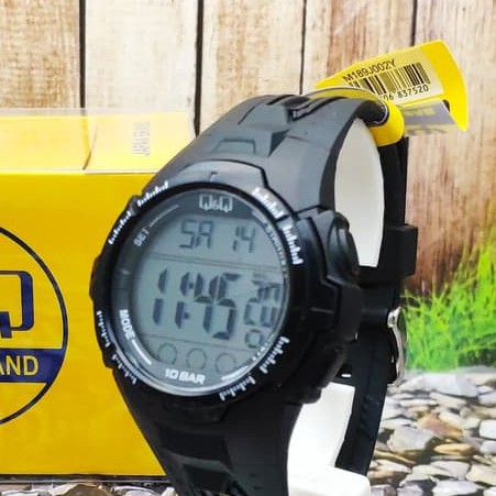 [COD] JAM TANGAN PRIA Q&Q QQ QnQ DIGITAL STRAP KARET HITAM M189J002Y ORIGINAL GARANSI KEREN KADO