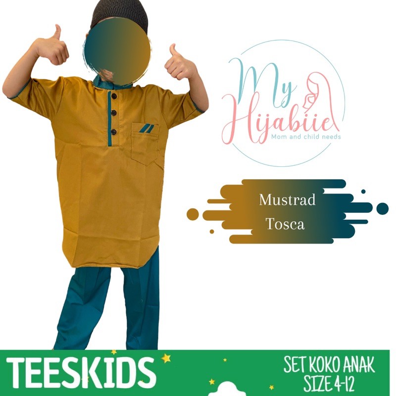 Koko Teeskids Anak Laki Laki Kurta - Baju  Muslim Lakilaki Tees Kids 4 6 8 10 12 Tahun Murah