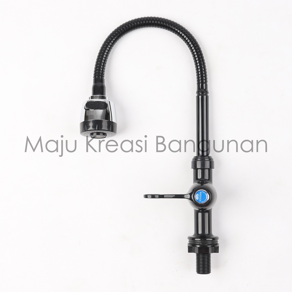 Kran Angsa Fleksibel NEW SOLIGEN PVC Chrome Keran Cuci Piring Tanam Sink BS2 BS2W BS2C BS2B Hitam