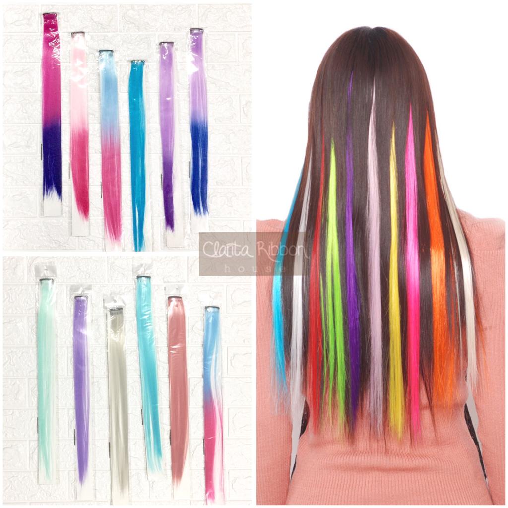 clip rambut palsu warna extension